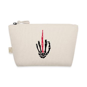 middle finger skulls - Bio-Täschchen - Natur - Vorne
