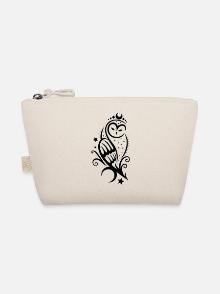 Eule Schneeeule Tattoo - Bio-Täschchen - Natur - Vorne