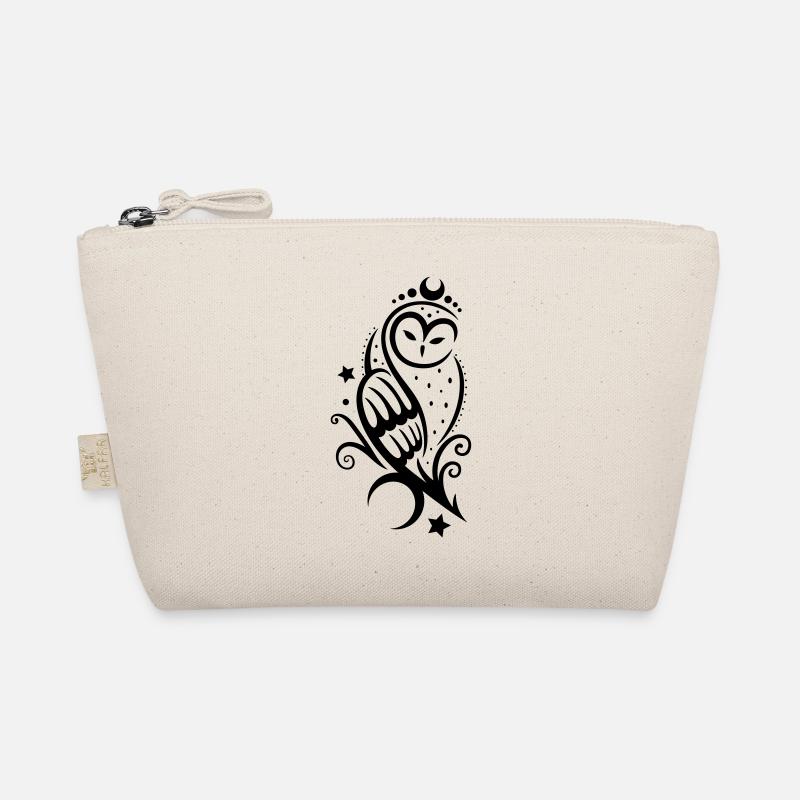 Mond Eule mit Sternen, Tribal Tattoo Organic Pouch