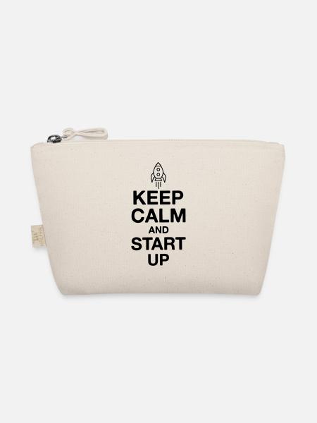 Keep calm and start up | Startup rocket foundation - Organic Pouch - nature - Front