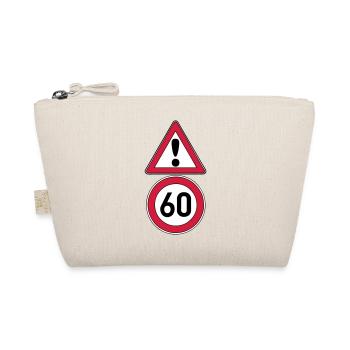 60th birthday, attention 60 ... + - Organic Pouch - nature - Front