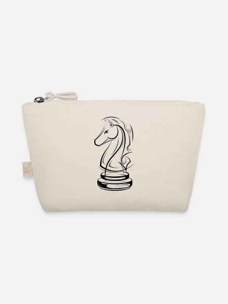 Chess Horse Drawing SKizze Chess Player icon - Organic Pouch - nature - Front