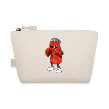 Lustiger Boxsack mit Boxhandschuhen - Bio-Täschchen - Natur - Vorne
