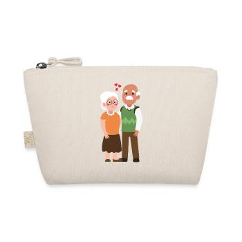 Older couple grandma and grandpa - Organic Pouch - nature - Front