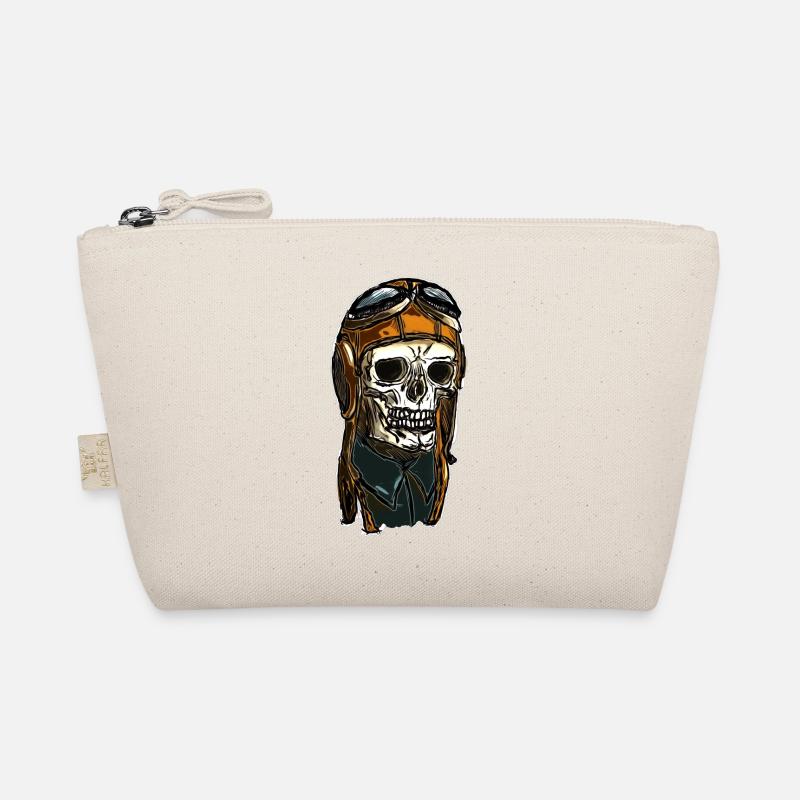 Skull mit Helmkappe Bio-Täschchen