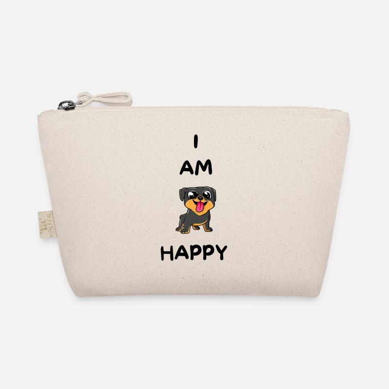 ICH BIN GLÜCKLICH - Migon Dog - Lustiges Geschenk Bio-Täschchen