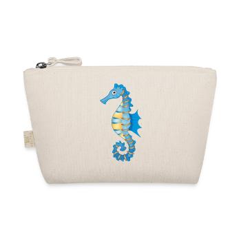 cute blue seahorse in comic style - Organic Pouch - nature - Front