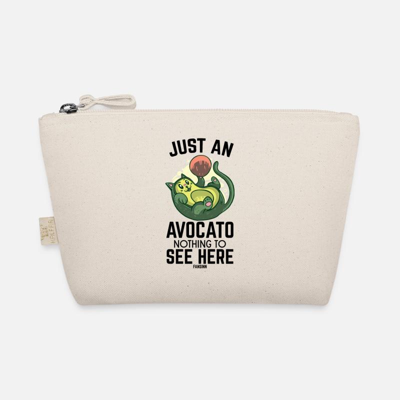 Cat plays with avocado Organic Pouch