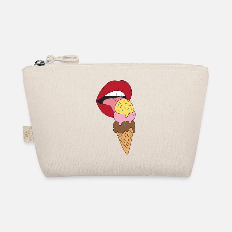 Red lips licking ice cream Organic Pouch