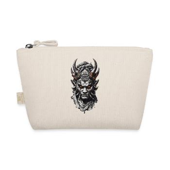 Creepy Japanese Oni Ogre Halloween Design - Organic Pouch - nature - Front