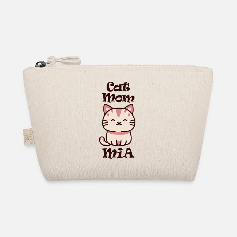 Mia Surname First name with cat Organic Pouch
