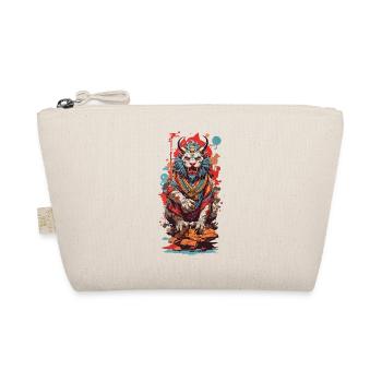 Japanese Yokai Lion Popart Aesthetic Design - Organic Pouch - nature - Front