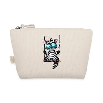 Süßes Zebra auf der Schaukel Coole Sonnenbrille - Bio-Täschchen - Natur - Vorne