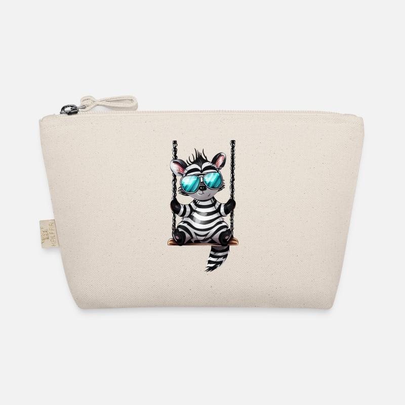 Cute Zebra on the Swing Cool Sunglasses Organic Pouch