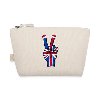 Britische Flagge Weihnachten Peace Symbol - Bio-Täschchen - Natur - Vorne