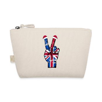 British Flag Christmas Peace Symbol used - Organic Pouch - nature - Front