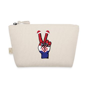 Kroatien Flagge Weihnachten Peace Symbol - Bio-Täschchen - Natur - Vorne
