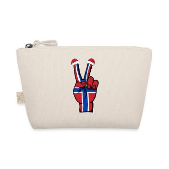 Norwegen Flagge Weihnachten Peace Symbol - Bio-Täschchen - Natur - Vorne