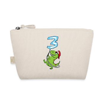 3rd Birthday Dinosaur Firefighter Gift - Organic Pouch - nature - Front