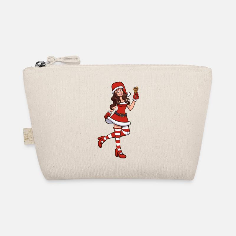 Weiblicher Weihnachtsmann Bio-Täschchen
