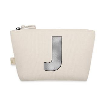 Letter J Silver - Organic Pouch - nature - Front