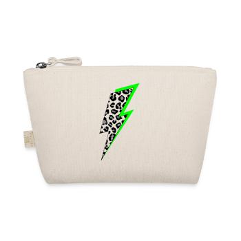 Blitz Leoparden Muster mit Neon Schatten - Bio-Täschchen - Natur - Vorne