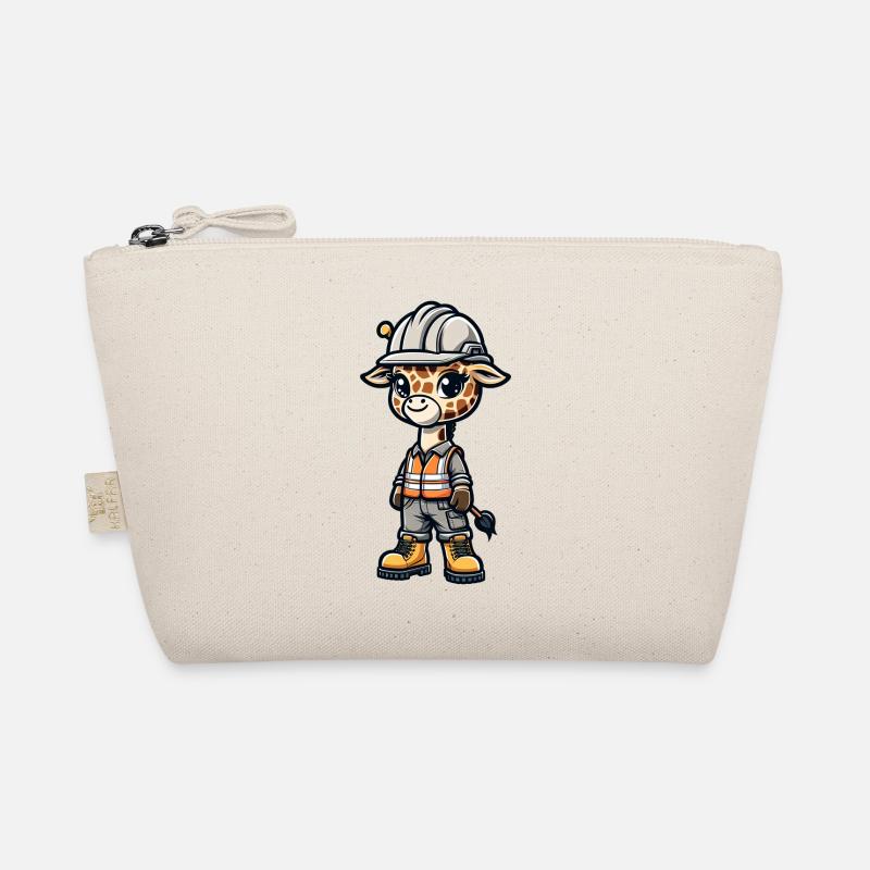 Cute Giraffe Construction Worker Organic Pouch