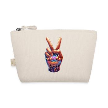 Peace Hand mit Konzertdarstellung - Bio-Täschchen - Natur - Vorne