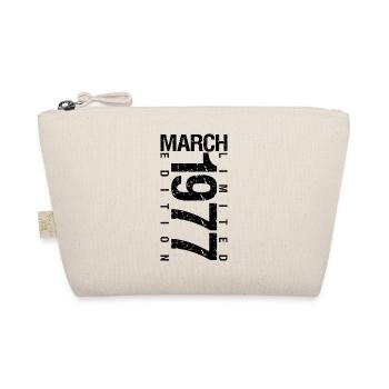 Birthday March 1977 March born in March - Organic Pouch - nature - Front