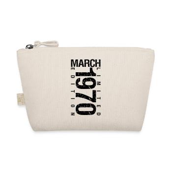 Birthday March 1970 March born in March - Organic Pouch - nature - Front