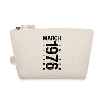 Birthday March 1976 March born in March - Organic Pouch - nature - Front