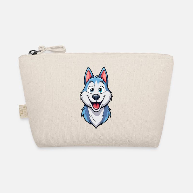 Mischievous Grinning Husky Artwork Organic Pouch