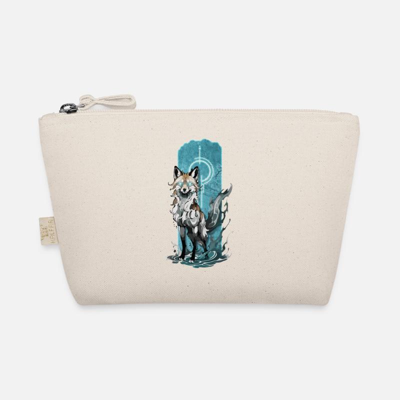 Ethereal Fox Spirit: Mystical Blue Flame Fox Organic Pouch