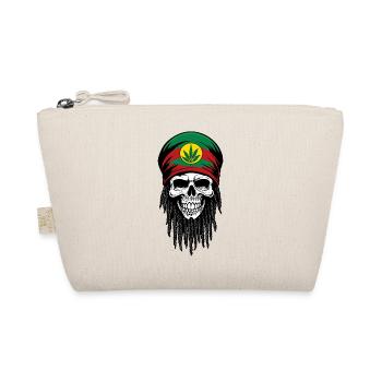SKULL RASTA MÜTZE - Bio-Täschchen - Natur - Vorne