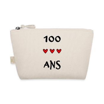 100. 100 JAHRE. 100-JÄHRIGES JUBILÄUM. GEBURTSTAG 100 - Bio-Täschchen - Natur - Vorne