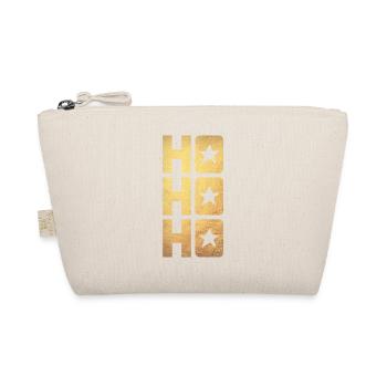 HO HO HO Gold Weihnachten Xmas Advent Luxus Stern - Bio-Täschchen - Natur - Vorne