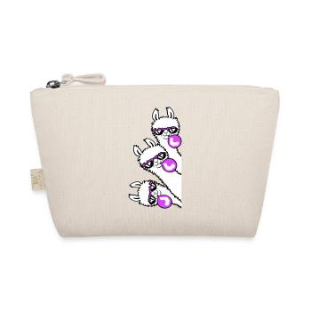 3 Llamas Chewing Gum Team Crew Friends Looking Sideways - Organic Pouch - nature - Front