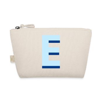 Pop und moderner blauer Buchstabe e - Bio-Täschchen - Natur - Vorne