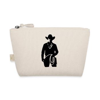 Lone Cowboy Silhouette - Organic Pouch - nature - Front