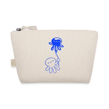 Octopus Holding Balloon Cute Child Happy Comic - Organic Pouch - nature - Front