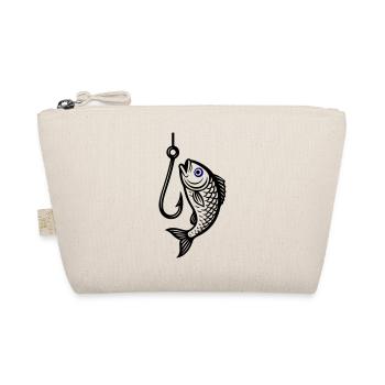Angelhaken Fisch Symbol - Bio-Täschchen - Natur - Vorne