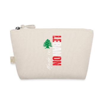 Made in Lebanon, vertical design - Organic Pouch - nature - Front