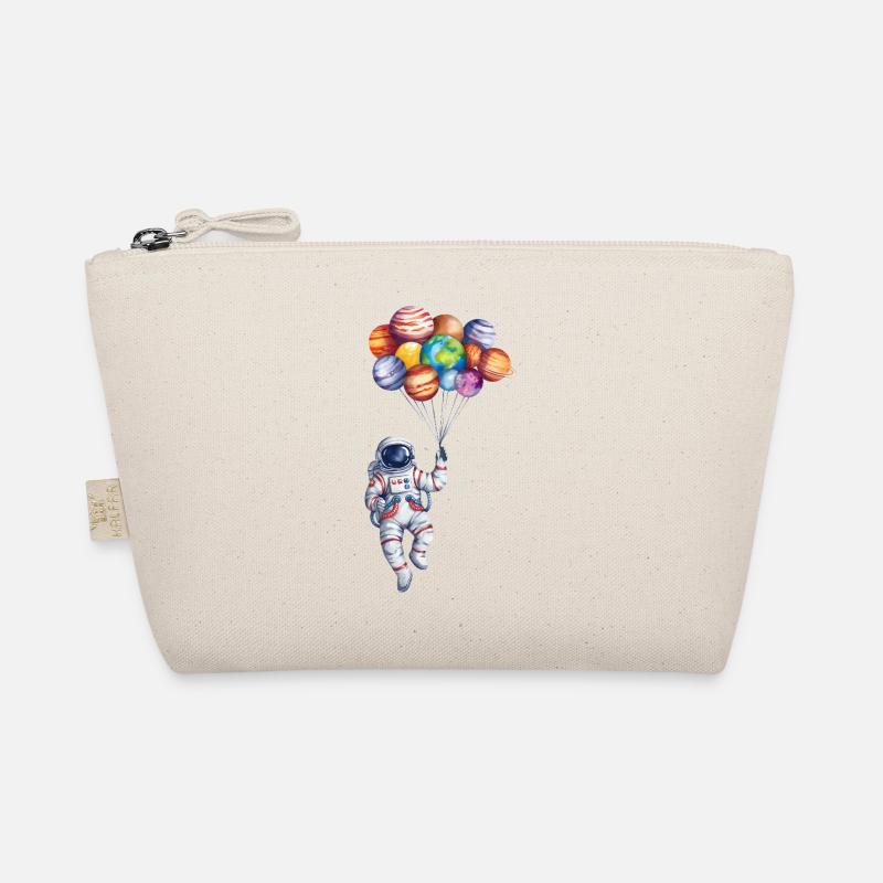 Astronaut Holding Planet Balloons Organic Pouch