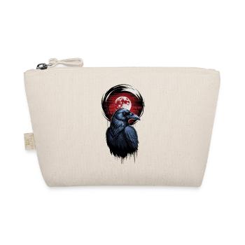 Corbeau devant une pleine lune rouge sang Corbeau nocturne mystique - Trousse biologique - nature - Devant