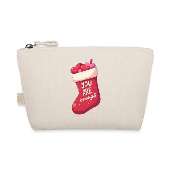 Christmas Sock Full of Hearts – You Are Enough - Organic Pouch - nature - Front