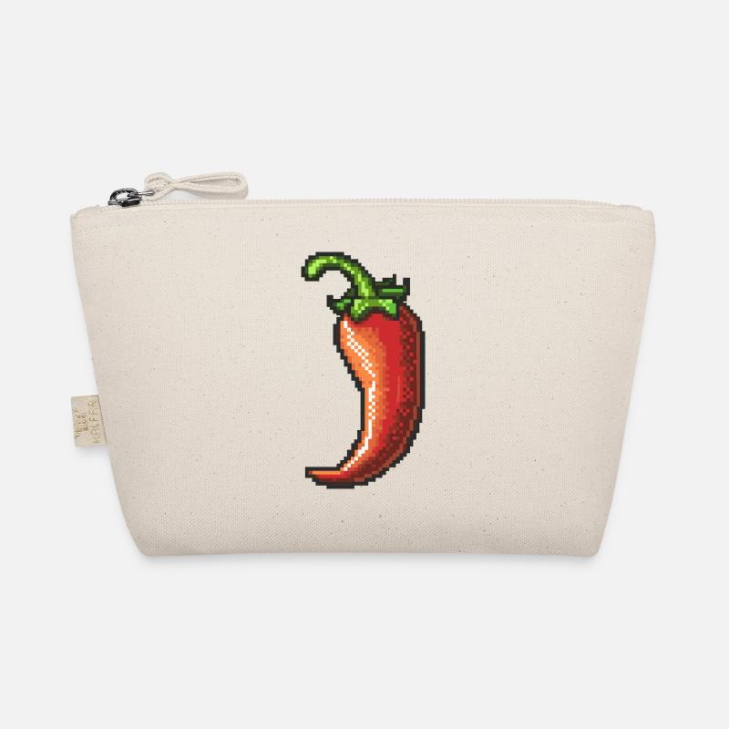 Pixel Chili Pepper Retro Gloss Organic Pouch