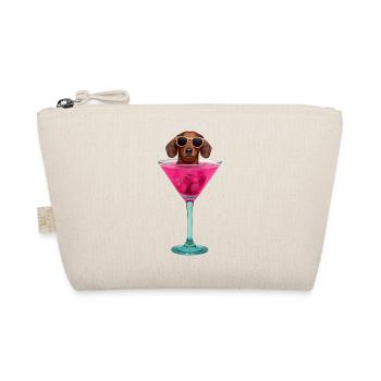 Dachshund in Martini Glass Surreal Cartoon - Organic Pouch - nature - Front