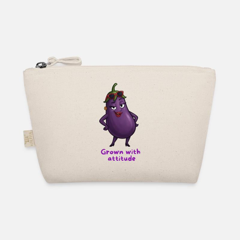 Eggplant with attitude vegetable illustration Organic Pouch