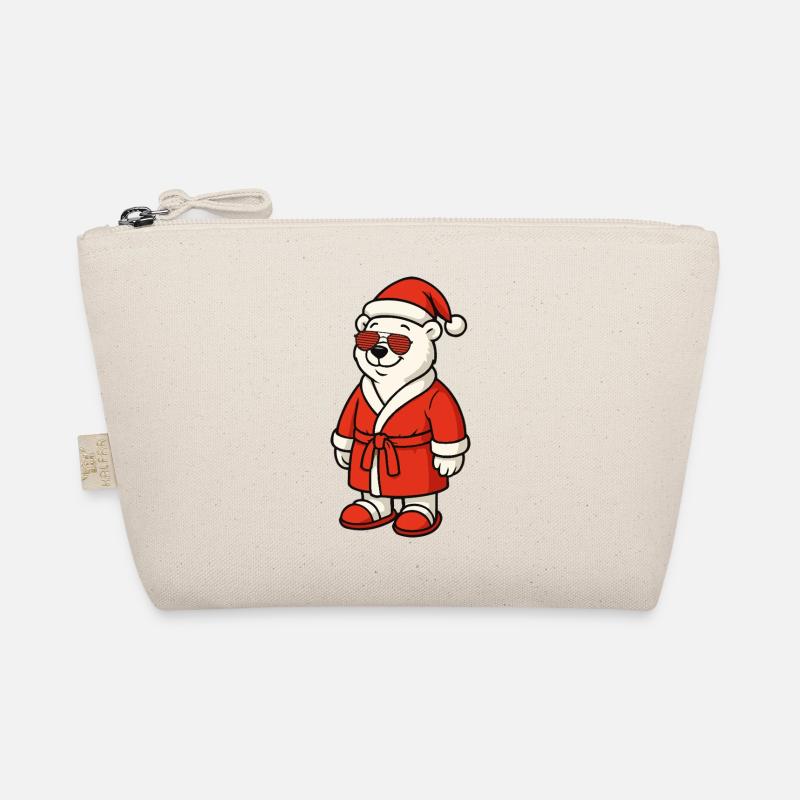 Winter Bear in Santa Outfit Organic Pouch