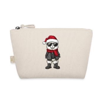 Alpaca Llama Christmas Winter - Organic Pouch - nature - Front